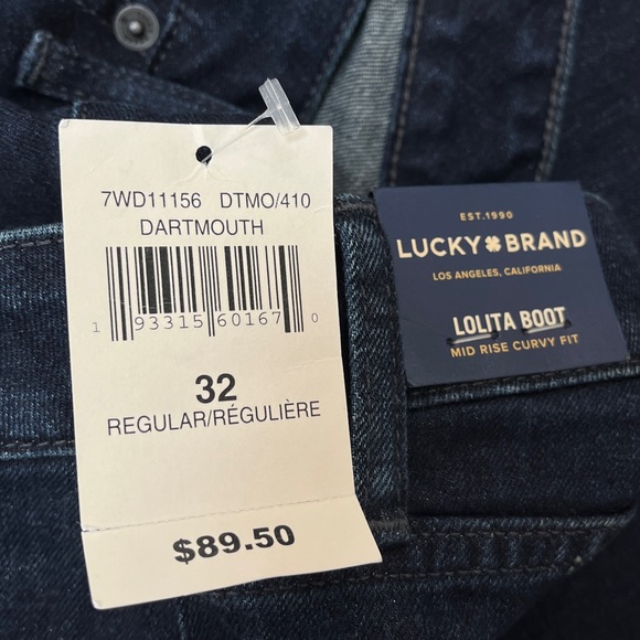 Lucky Brand Lolita Boot Cut Mid Rise Curvy Fit Jeans Dark Blue Size 14/32 - Picture 5 of 6